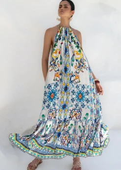 Halterneck Maxi Dress in Amalfi Print