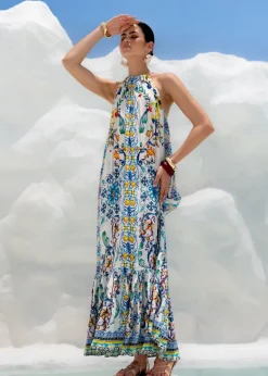 Halterneck Maxi Dress in Amalfi Print
