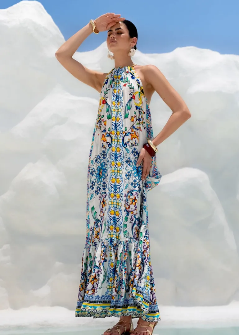 Halterneck Maxi Dress in Amalfi Print