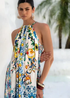 Halterneck Maxi Dress in Amalfi Print