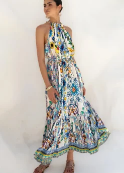 Halterneck Maxi Dress in Amalfi Print