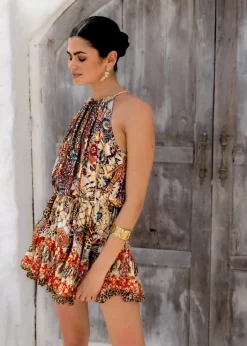 Halterneck Mini Dress in Animal Print