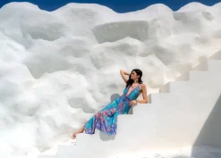 Hi Low Dress in Mallorca Print