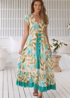 Himalaya Print Carmen Maxi Dress