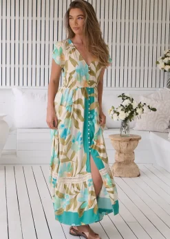 Himalaya Print Carmen Maxi Dress