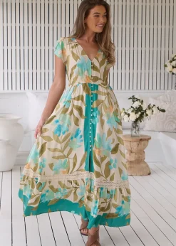 Himalaya Print Carmen Maxi Dress
