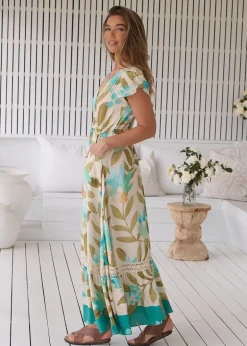 Himalaya Print Carmen Maxi Dress