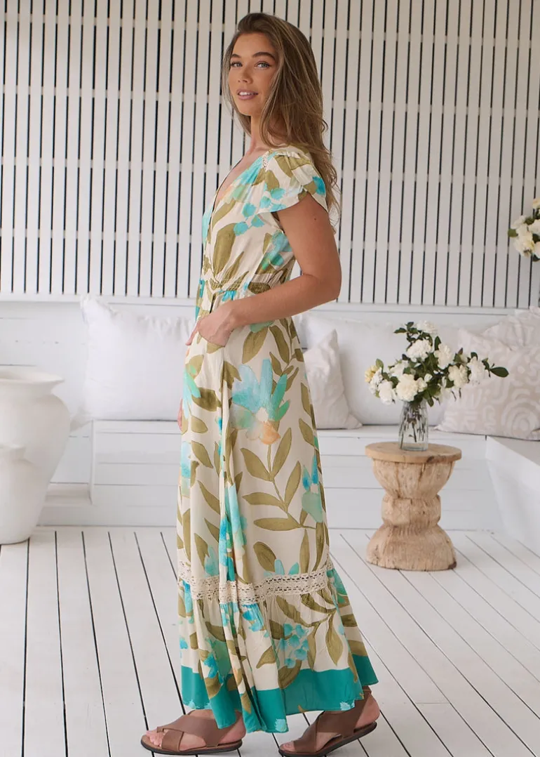 Himalaya Print Carmen Maxi Dress