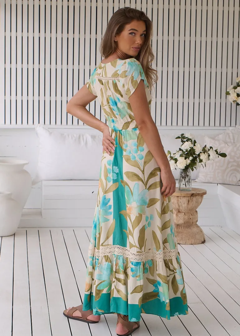 Himalaya Print Carmen Maxi Dress