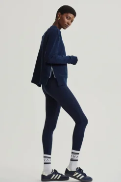 Horton Side Zip Midlayer Top in Dark Sapphire