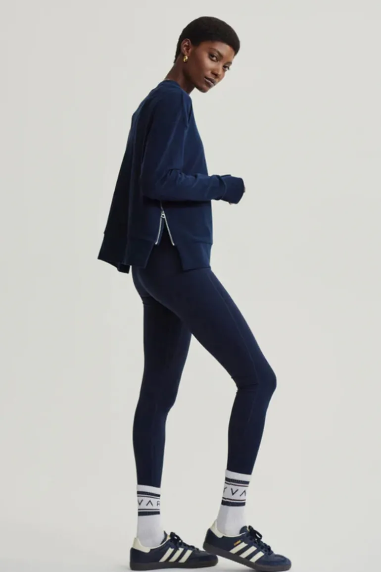 Horton Side Zip Midlayer Top in Dark Sapphire