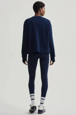 Horton Side Zip Midlayer Top in Dark Sapphire