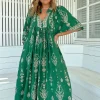 Kiva Print Boheme Midi Dress