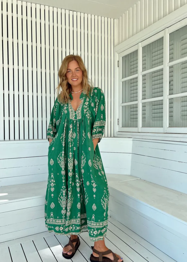 Kiva Print Boheme Midi Dress
