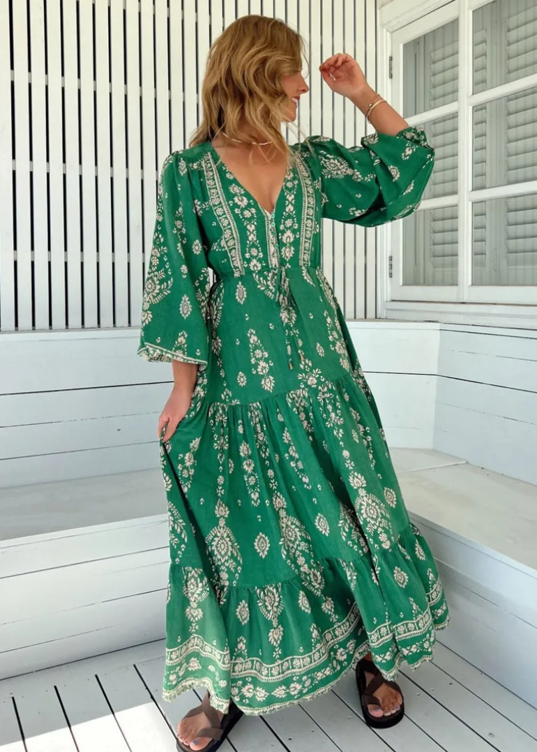 Kiva Print Teresa Maxi Dress