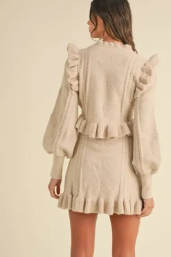 Knit Top and Skirt Set Lucia in Taupe