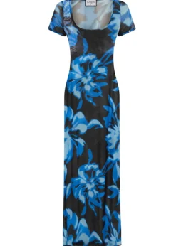 Laylah Mesh Midi Dress Agave Blue