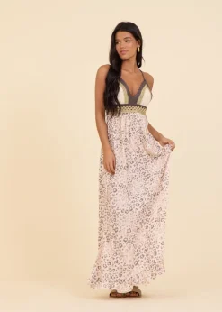 Leopard Print Crochet Maxi Dress