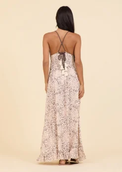 Leopard Print Crochet Maxi Dress