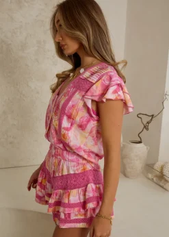 Linen Print Top Flavia