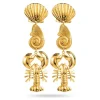 Lobster and Shell Drop Earrings
