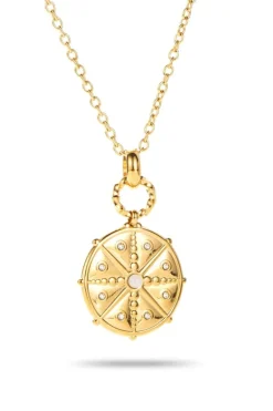 Long Necklace with Medallion Pendant