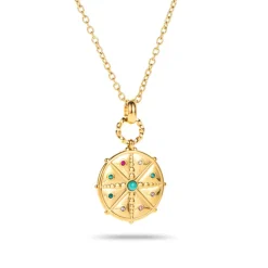 Long Necklace with Medallion Pendant