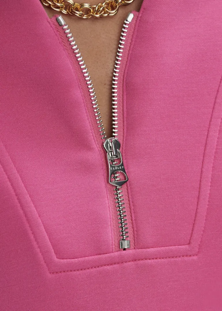 Loretta Half Zip Sleeveless Sweat in Ibis Rose