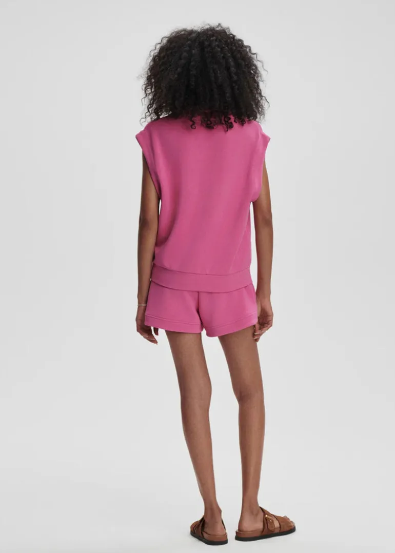 Loretta Half Zip Sleeveless Sweat in Ibis Rose