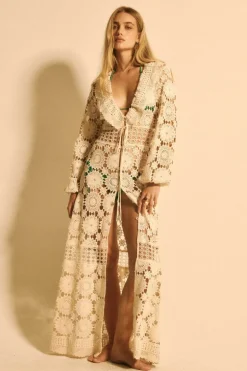 Maxi Crochet Duster Dress Beachwood