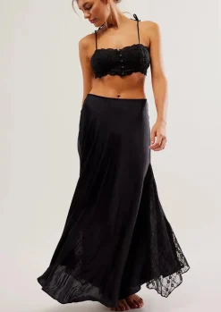 Maxi slip skirt with lace inserts Make You Mine