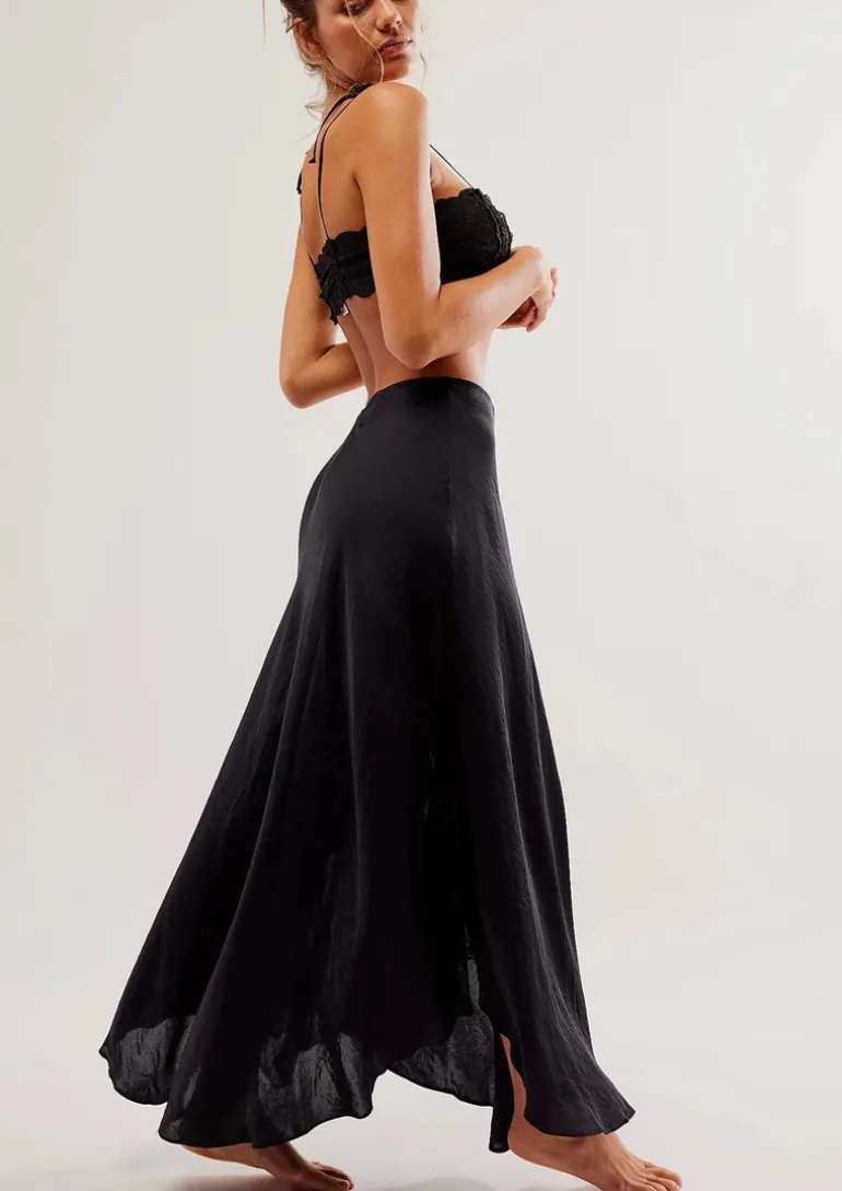 Maxi slip skirt with lace inserts Make You Mine