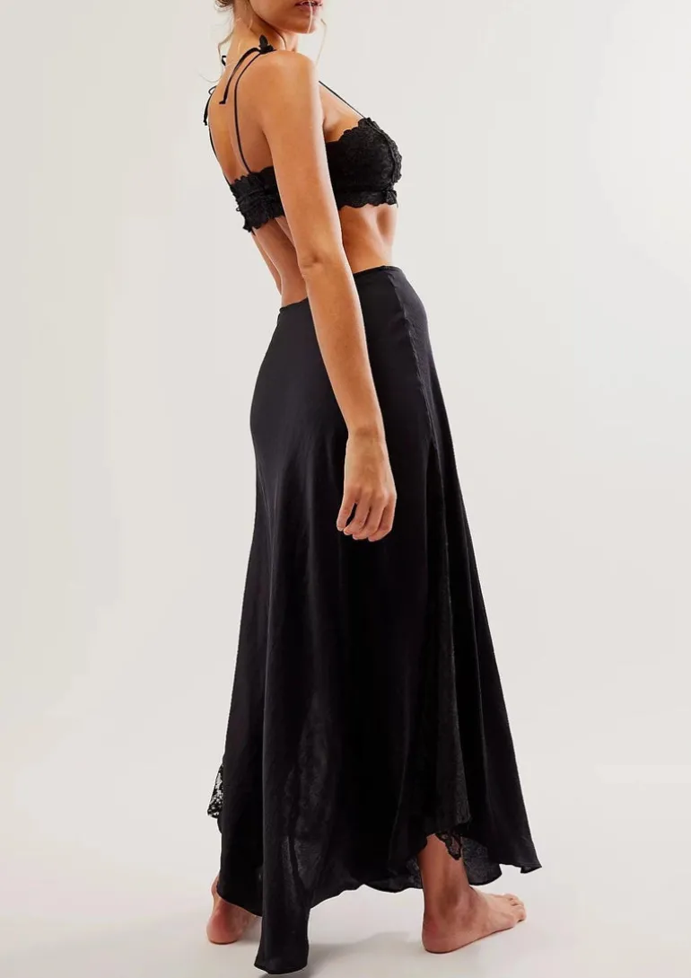 Maxi slip skirt with lace inserts Make You Mine