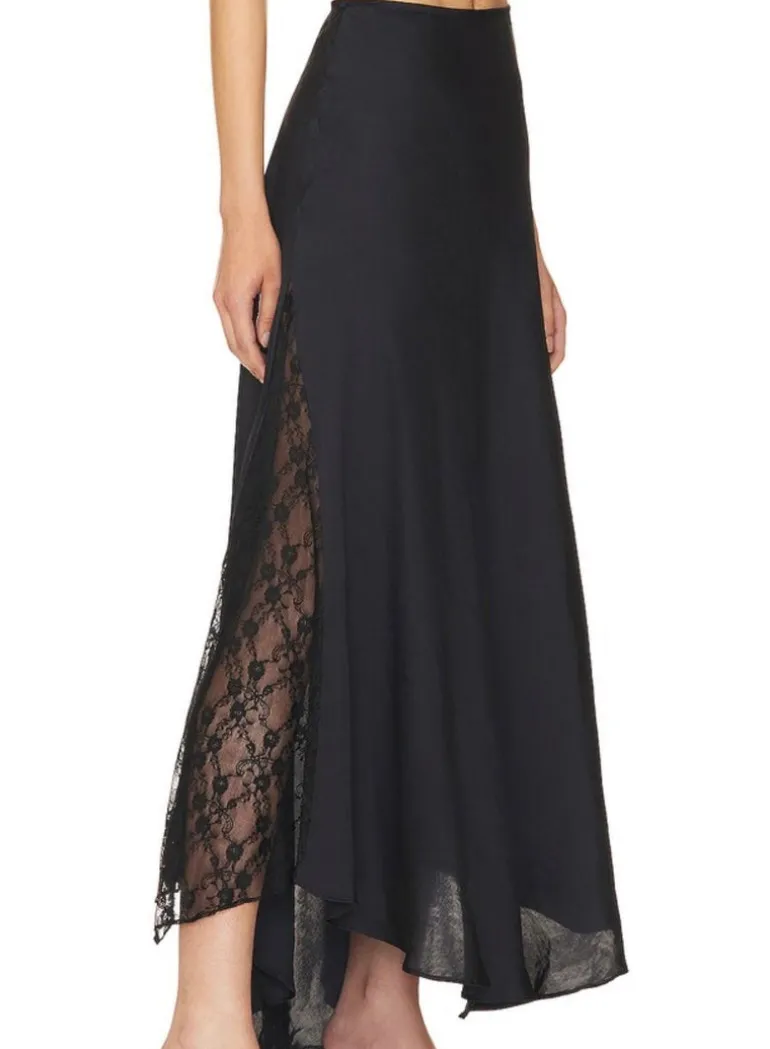Maxi slip skirt with lace inserts Make You Mine
