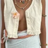 Meg Vest Blouse in Pearl