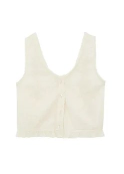 Meg Vest Blouse in Pearl