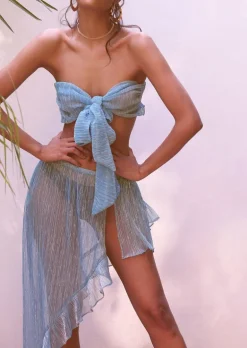 Mermaid Top and Skirt Set in Blue