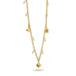 Mini Charm Necklace with Pealrs