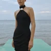 Mini Halterneck Dress Moca