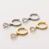 Mini Hoops Earrings with Rhinestone Drop