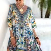 Mini Kaftan Dress in Amalfi Print