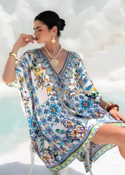 Mini Kaftan Dress in Amalfi Print