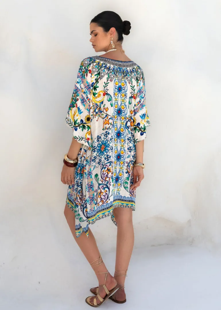 Mini Kaftan Dress in Amalfi Print