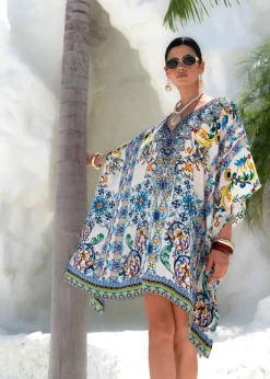 Mini Kaftan Dress in Amalfi Print