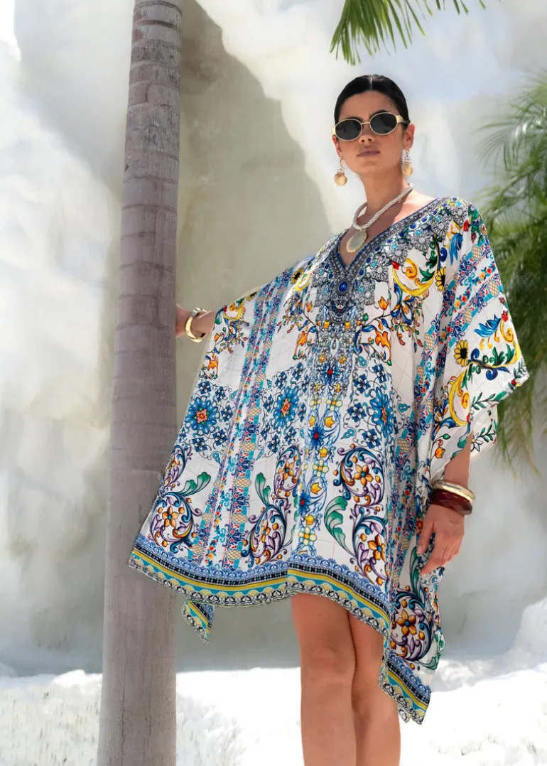 Mini Kaftan Dress in Amalfi Print