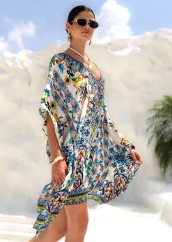 Mini Kaftan Dress in Amalfi Print