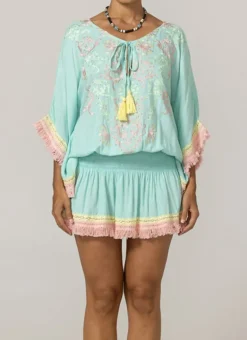 Mini Kaftan Sejla in Aqua