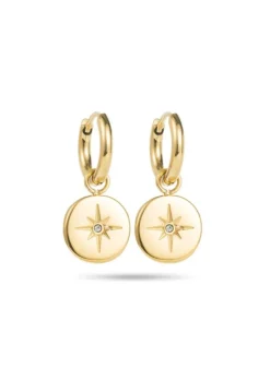 Mini Star Embossed Huggies Earrings