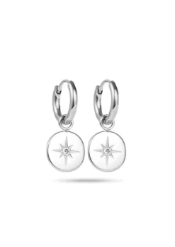Mini Star Embossed Huggies Earrings