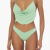 Mint Cowl Neck Glitter Bikini Top